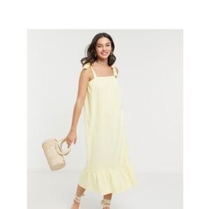 ASOS yellow  midi sun dress